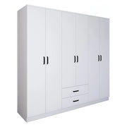 Armadio Camera da Letto Copiano, Guardaroba Grande 6 Ripiani, 180x190h cm Bianco