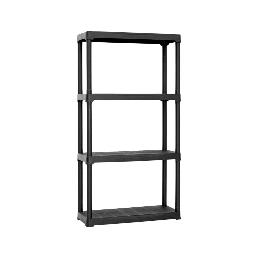 Scaffale a 2 ripiani in Akay, Scaffalatura multiuso per interno o esterno, 100% Made in Italy, cm 70x30h133, colore Antracite