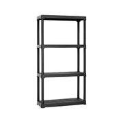 Scaffale a 2 ripiani in Akay, Scaffalatura multiuso per interno o esterno, 100% Made in Italy, cm 70x30h133, colore Antracite