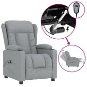 Poltrona | Sedia Relax Elettrica Reclinabile Grigio Chiaro in Tessuto