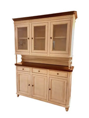 Cristalliera arte povera 3 porte legno bicolore 150x43x208 - Mobili 2G