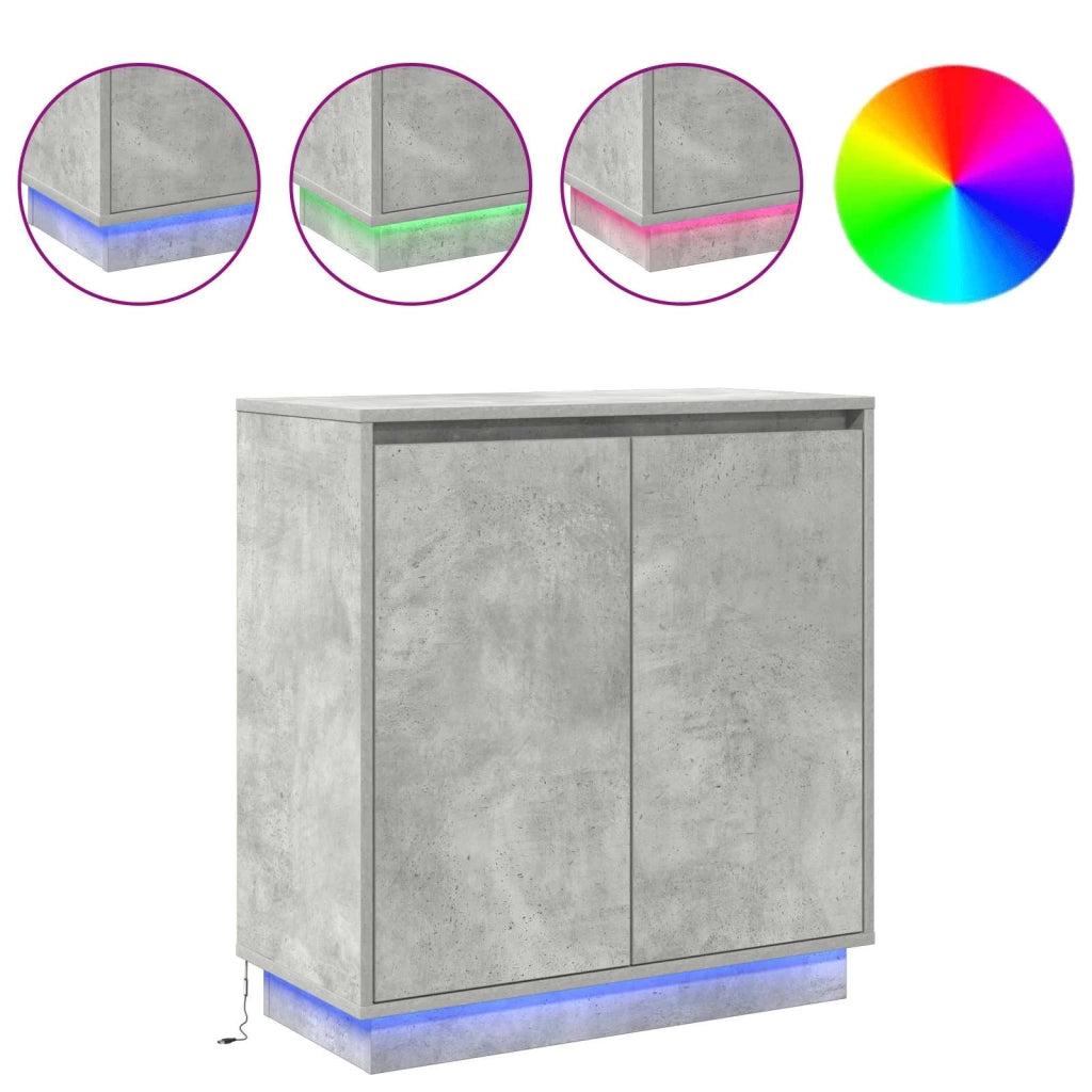 Credenza | Madia LED Grigio Cemento 71 x 34,5 x 75 cm Legno multistrato