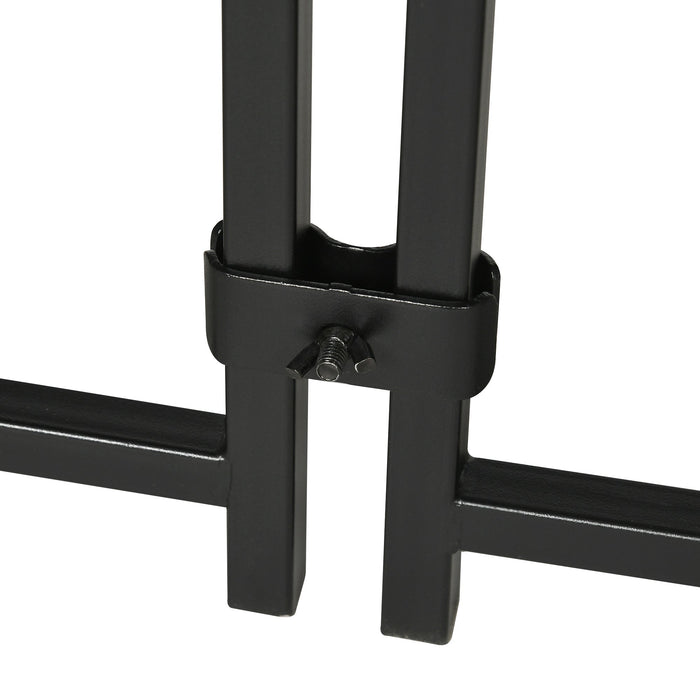 Recinto per Cani di Piccola e Media Taglia 122x122x138 cm con Tettuccio in Acciaio Nero