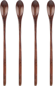 Set di 4 cucchiai in legno da cucina - 23 cm - cucchiaio per il caffè - ecolabile - resistente al calore - cucchiaio per ghiaccio - cucchiaio per espresso