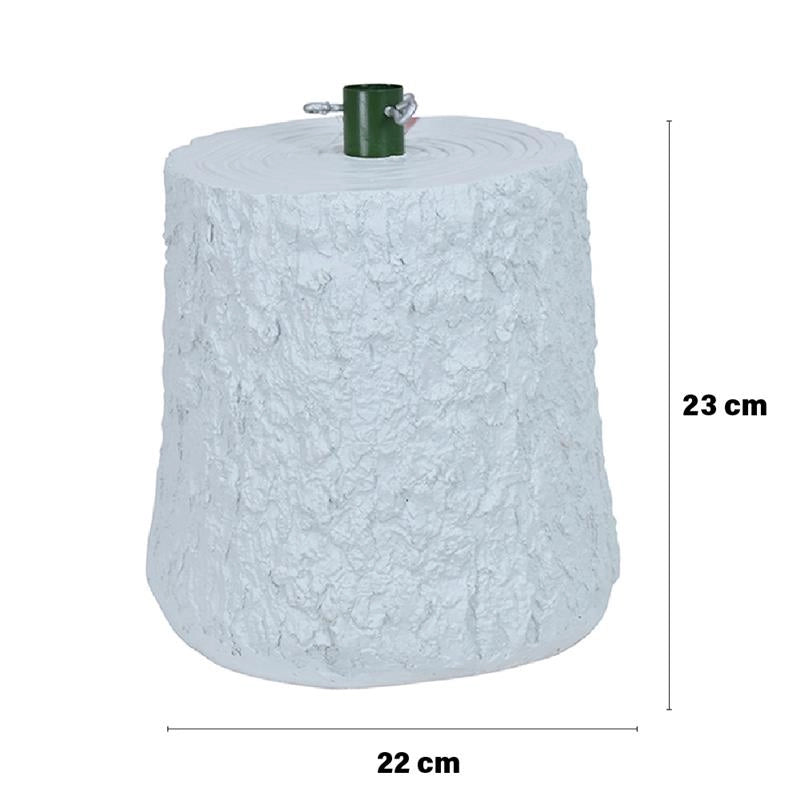 MAURY'S BASE SUPPORTO ALBERO DI NATALE EFFETTO TRONCO DIMENSIONI 22X22X23+5 CM COLORE BIANCO PER ALBERO DA 120 CM A 180 CM