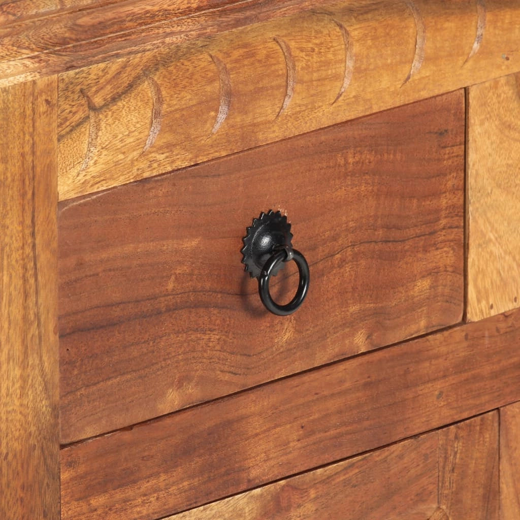Credenza cassettiera cassettiera mobile contenitore organizer cucina soggiorno soggiorno 63 x 30 x 75 cm legno massello di acacia marrone 02_0029635