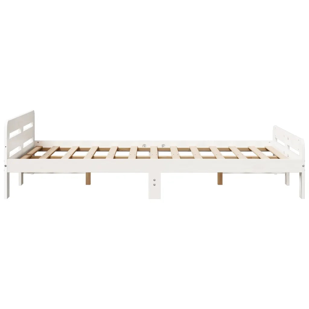 vidaXL Letto senza Materasso Bianco 135x190 cm Legno Massello di Pino