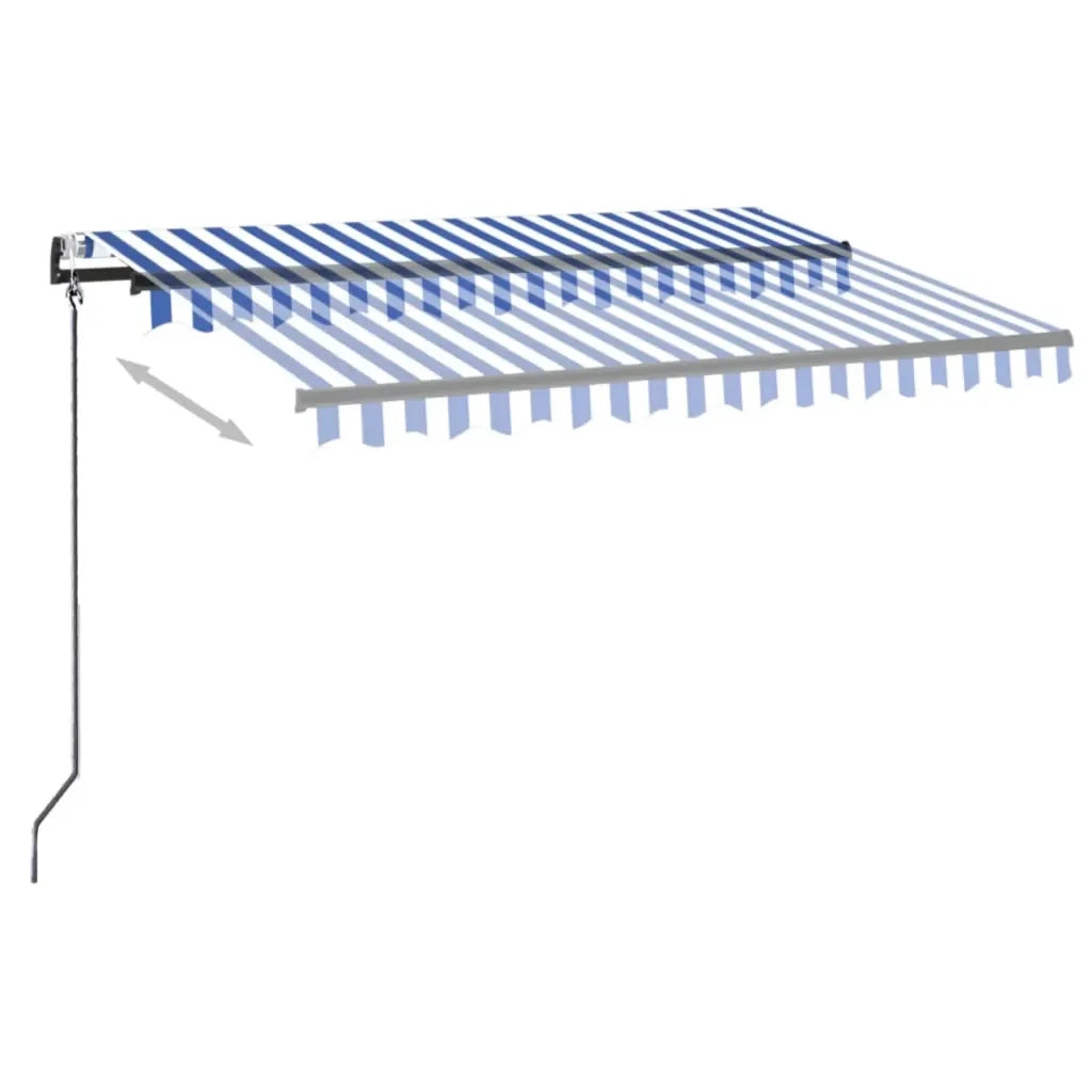 Tenda Automatica con Sensore Vento e LED 300x250cm Blu e Bianca cod mxl 43671