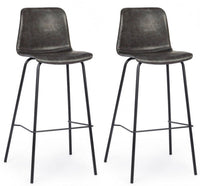 Set 2 Sgabelli Bar 39x44x103,5h cm Kyra Pu Antracite Vintage