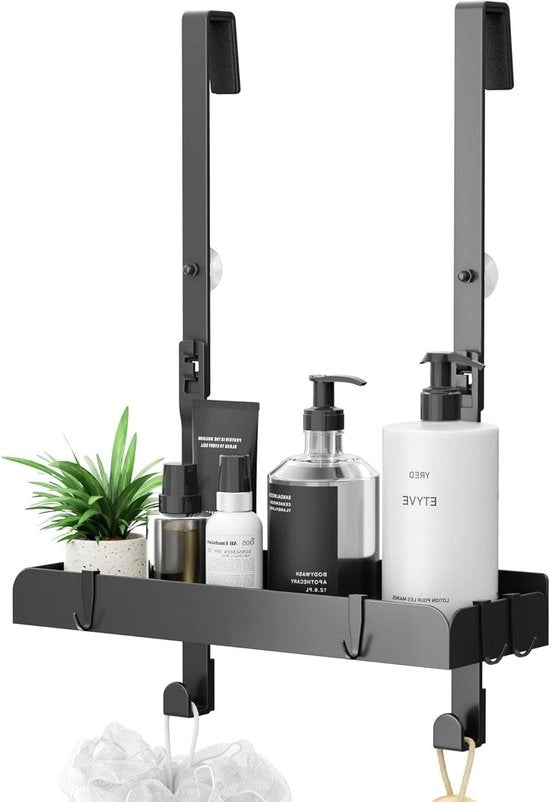 Organizzatore per la stanza da bagno con piatto per doccia da appendere - contenitore per shampoo con 4 ganci - 312 x 105 cm