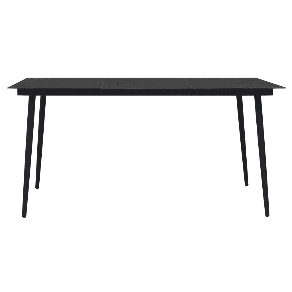 Set da Pranzo da Giardino 7 pz Nero in Rattan PVC 3060271
