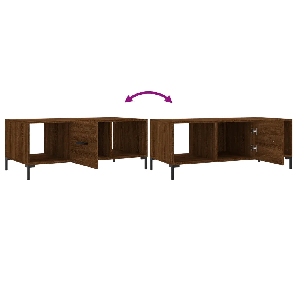 Tavolino Salotto Rovere Marrone 102x50x40 cm Legno Multistrato 829307