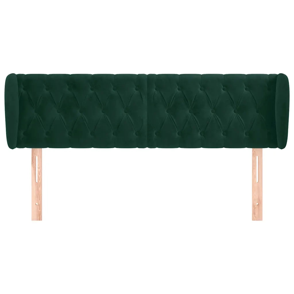 Testiera ad Orecchio Verde Scuro 163x23x78/88 cm in Velluto