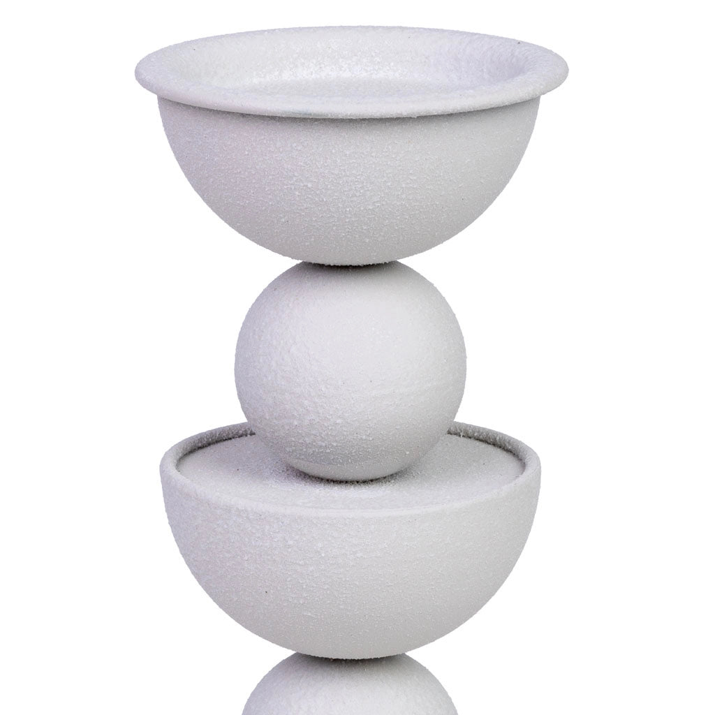Candelabro in metallo bianco 12.5x12.5x32h cm