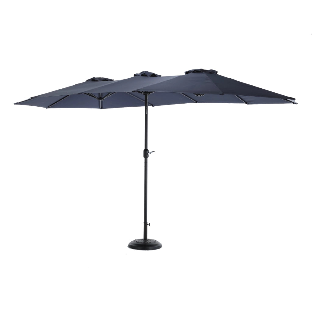 Ombrello esterno rettangolare a doppia faccia 14.8 piedi grande con manovella blu navy senza base