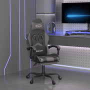 Sedia da Gaming con Poggiapiedi Nero e Grigio in Similpelle cod mxl 75012