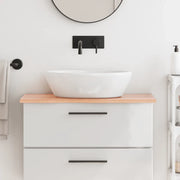 Piano Bagno Marrone Chiaro 80x40x2 cm Legno Massello Trattatocod mxl 98445