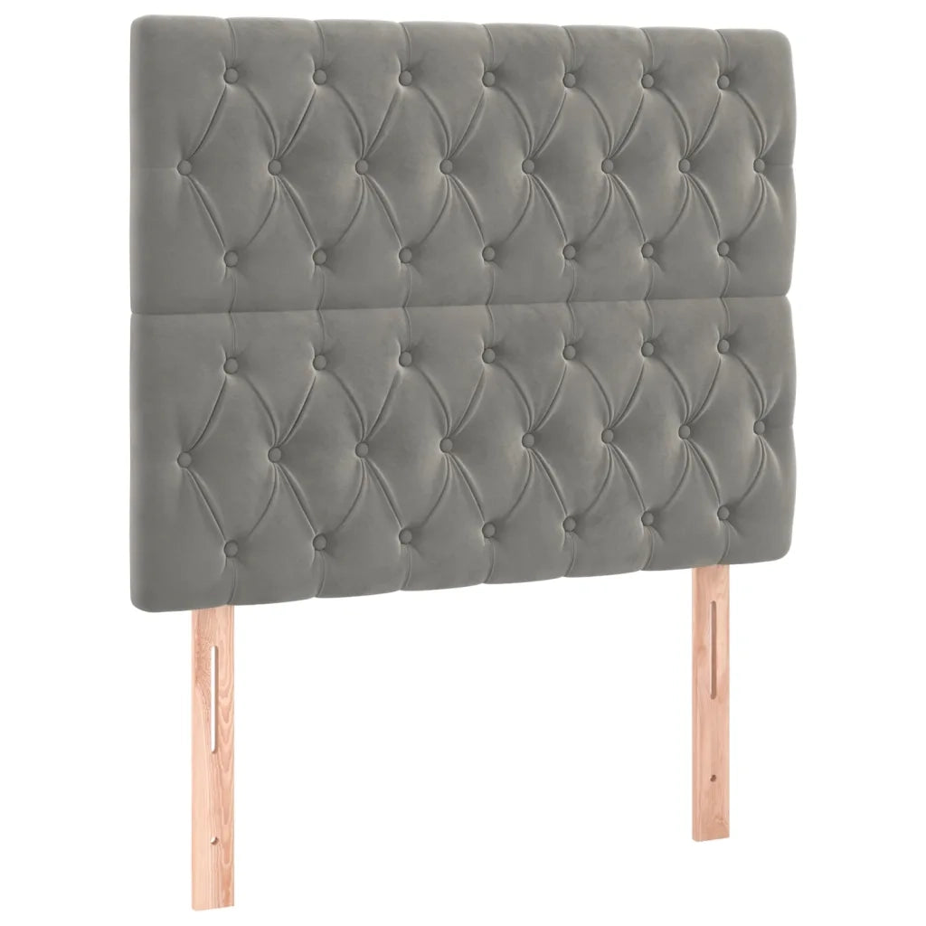 Giroletto a Molle con Materasso Grigio Chiaro 100x200cm Velluto 3138007