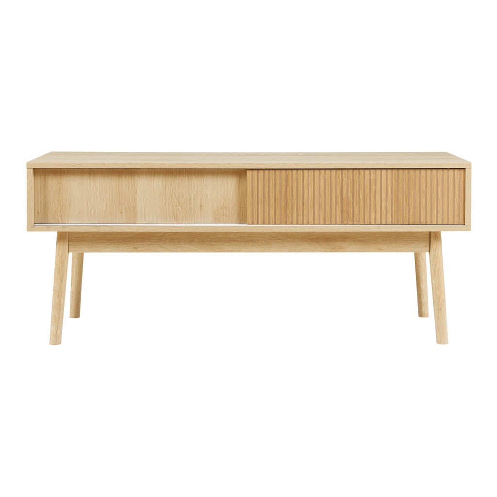 Mobile TV Landskrona con Ante Scorrevoli 115x40x48 cm Effetto Rovere [en.casa]