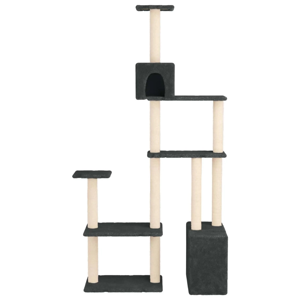Albero per gatti con pali per graffiare in sisal Grigio Scuro