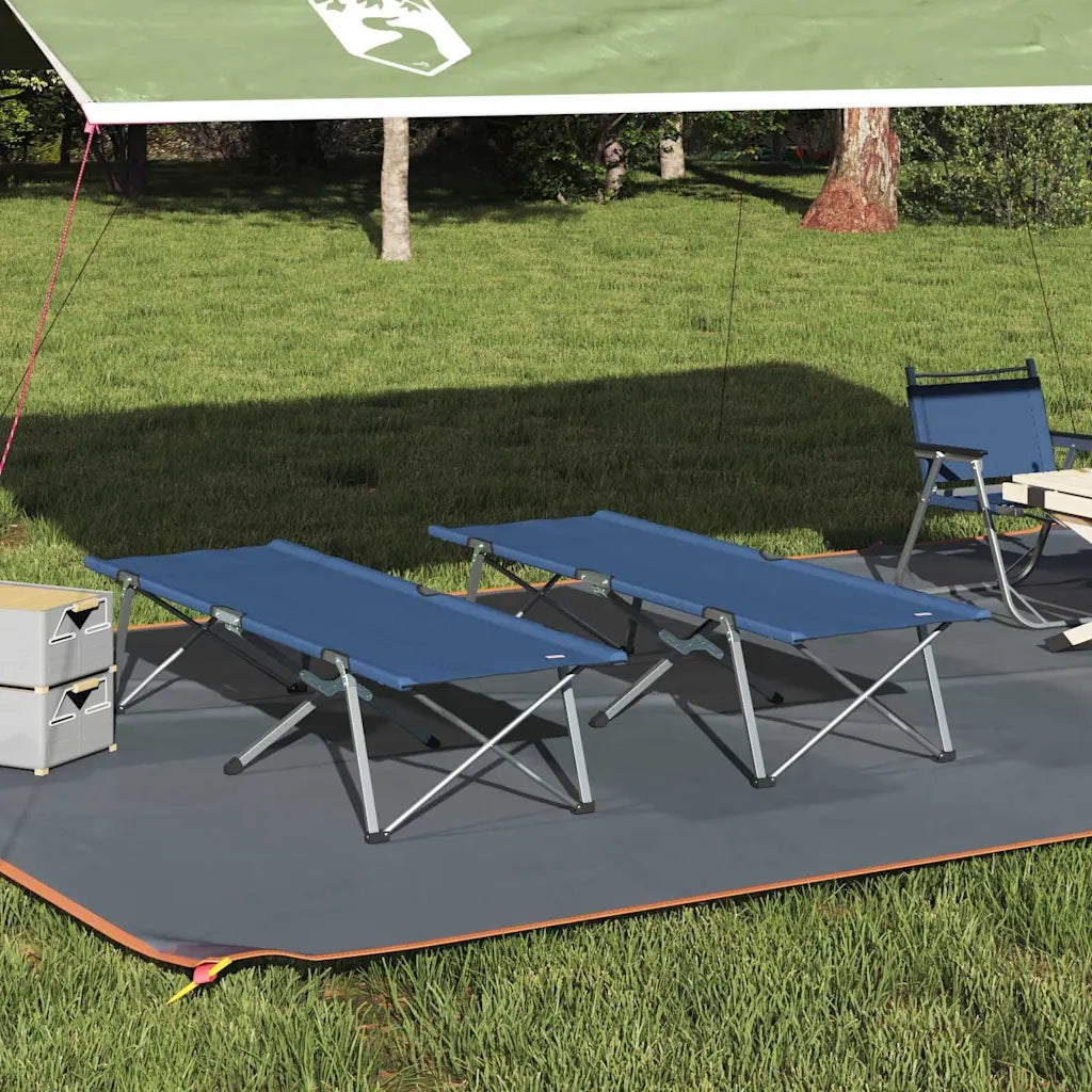 Letto da campeggio pieghevole 2 pz Blu 194 x 62,5 x 42,5 cm CFW5107420
