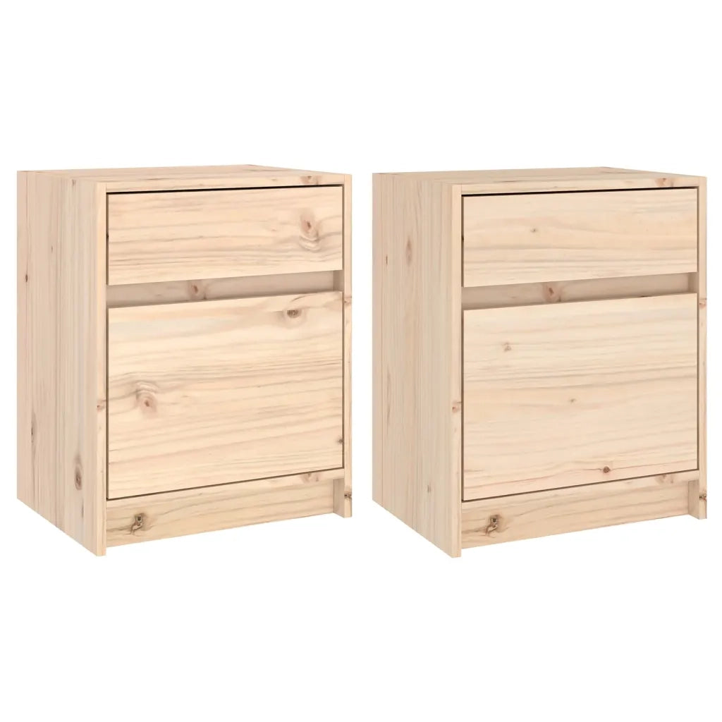 Comodini 2 pz-Set di 2 Tavolino da notte 40x31x50 cm in Legno Massello di Pino