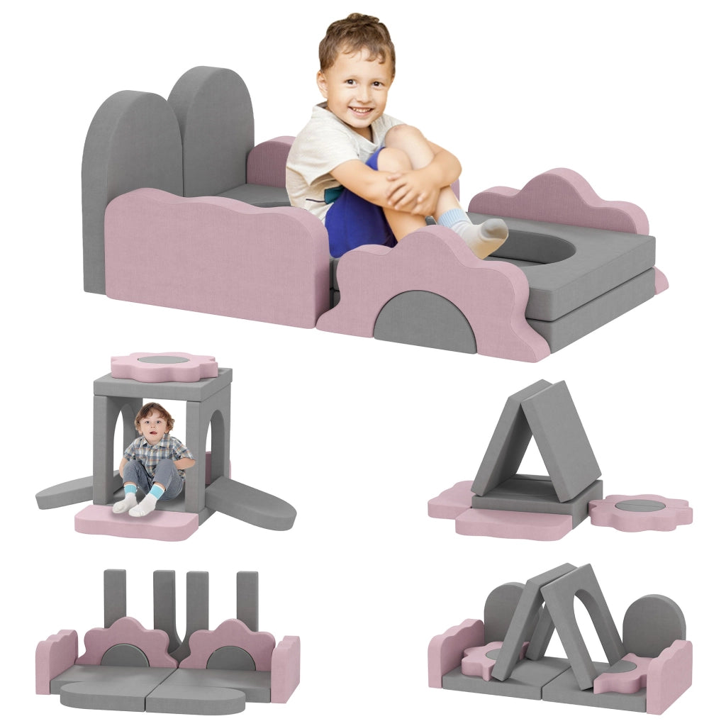 Set blocchi di schiuma per arrampicata e gioco ¨C zephmum ¨C grigio e rosa