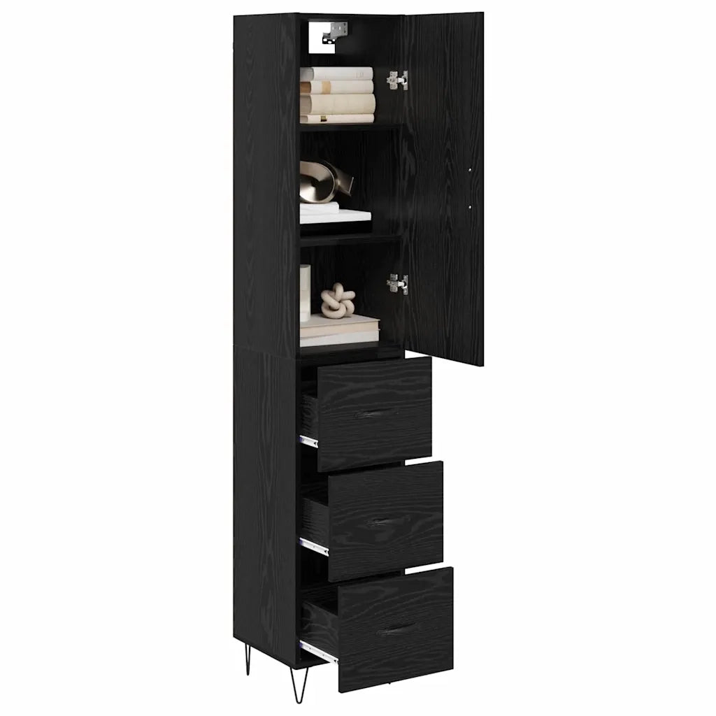 Credenza Rovere Nero 34,5 x 34 x 90 cm Legno multistrato 3402735