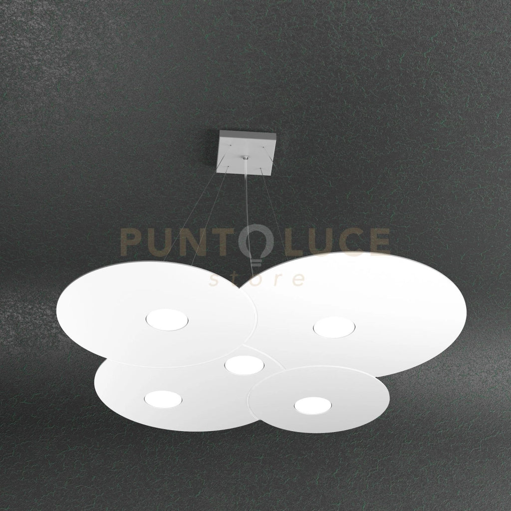 CLOUD SOSPENSIONE 5+2 LUCI BIEMISSIONE BIANCO 1128-S5+2-BI