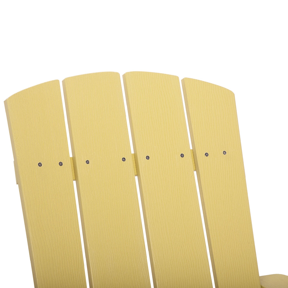 Sedia da giardino in plastica gialla in legno resistente agli agenti atmosferici in stile moderno