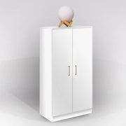 Scarpiera Salvaspazio Slim a 2 Ante, Armadio Multiuso in Melamina Bianca con 6 Ripiani, Mobile Ingresso per Casa e Cucina, Armadio per Camera da Letto e Bagno, 55x36x108 cm