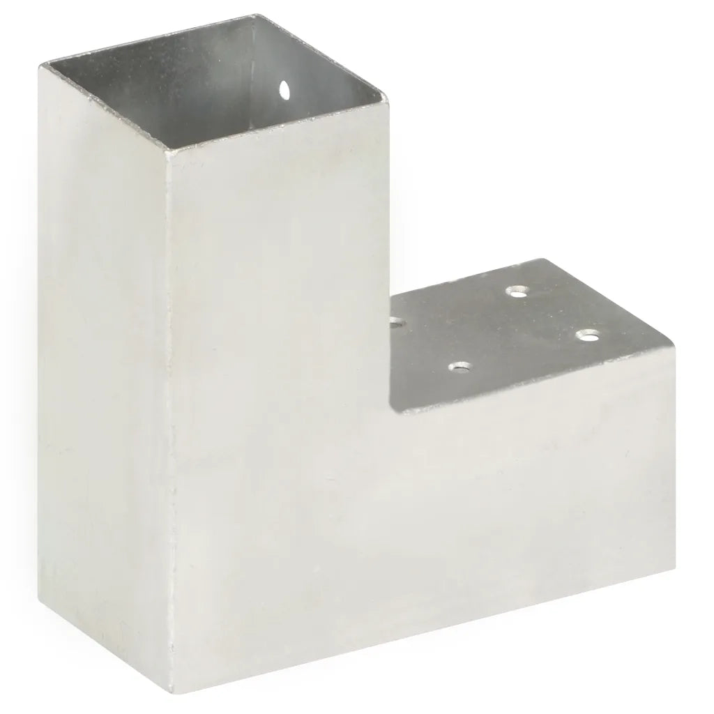Connettore per Pali a Forma di L in Metallo Zincato 71x71 mm cod mxl 58111