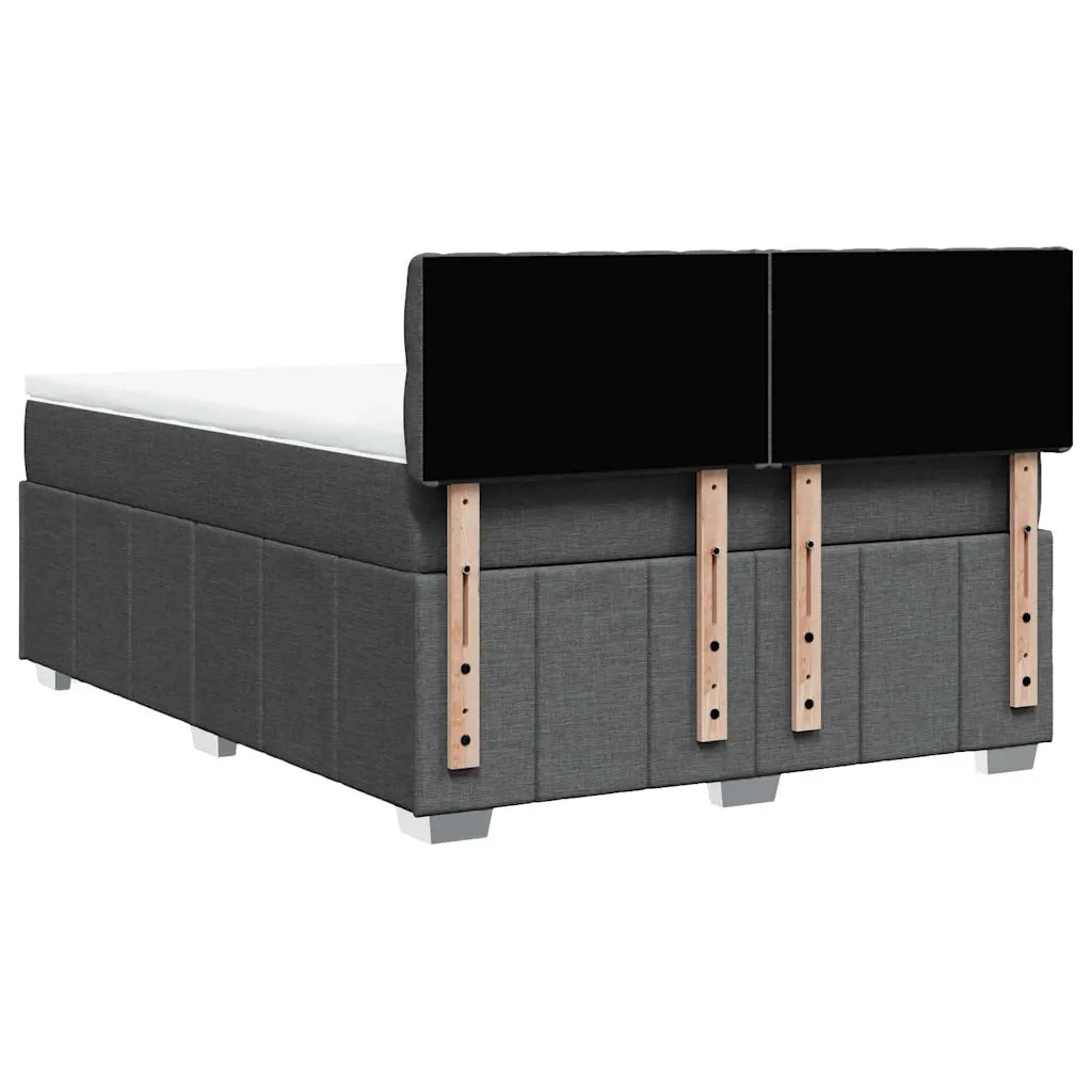 Giroletto a Molle con Materasso Grigio Scuro 140x200cm Tessuto 3287099