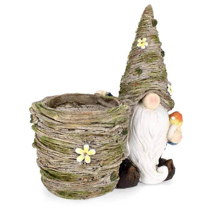 Porta Vaso con Statuetta Nano da Giardino Gnomo Hansel 44H