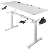 Scrivania Elettrica Regolabile Altezza 140x60x72-117cm Bianco Console di Comando
