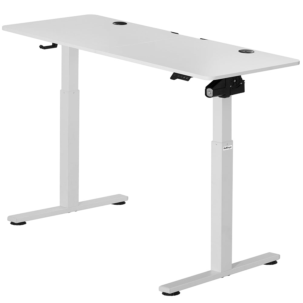 Scrivania Elettrica Regolabile Altezza 140x60x72-117cm Bianco Console di Comando