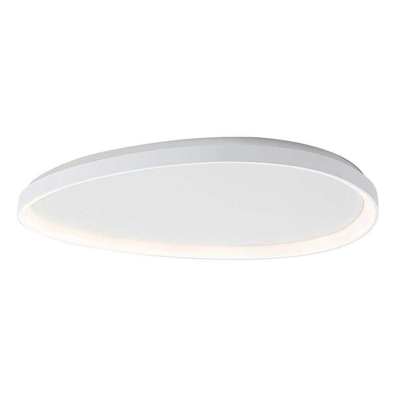 Lotus Plafoniera LED 60W 3000K IP20 - Lampada da soffitto asimmetrica in metallo verniciato bianco, design sottile ed elegante - Rossini Group