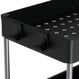 Set 2 Organizer Sottolavello Nero Bagno Cucina Cassetto Scorrevole Salvaspazio