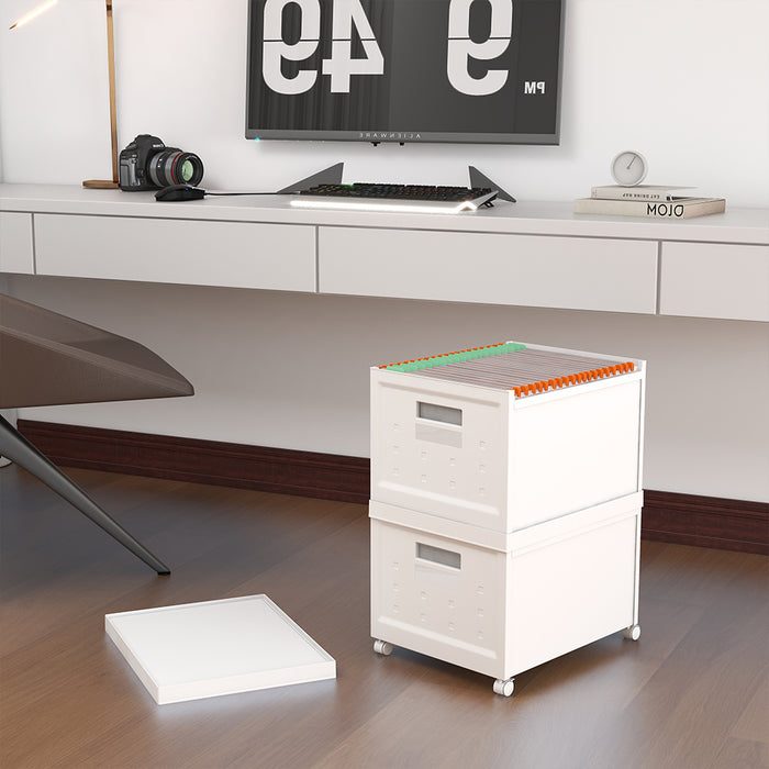 Schedario Organizer Contenitore con Ruote e 40 Cartelline Archivio Portadocumenti