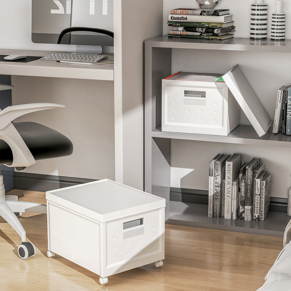 Schedario Organizer Contenitore con Ruote e 40 Cartelline Archivio Portadocumenti