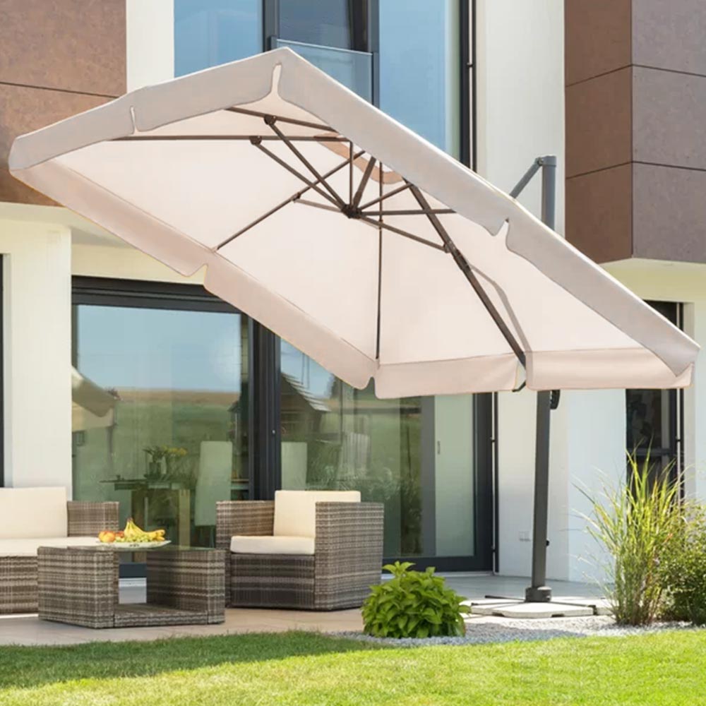 Ombrellone Giardino Decentrato Roma 2,5 x 2,5 Mt Alluminio Inclinabile Girevole