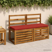 Cuscini per Panchina a 2 Pezzi SOEST 2 pz 100% Poliestere Rosso 948865