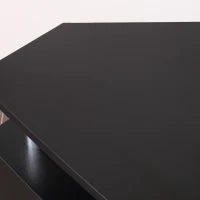 Mobile Porta TV Classico da Soggiorno con 2 ripiani e 2 Armadietti, in MDF e Acciaio Inox, Nero, 120x39.5x52cm