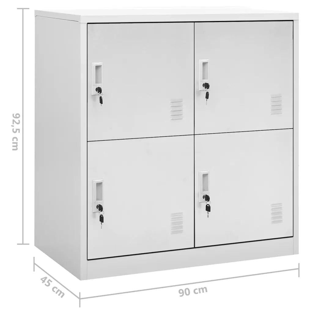 Armadietti con Chiave 5 pz Grigio Chiaro 90x45x92,5 cm Acciaio cod mxl 39939