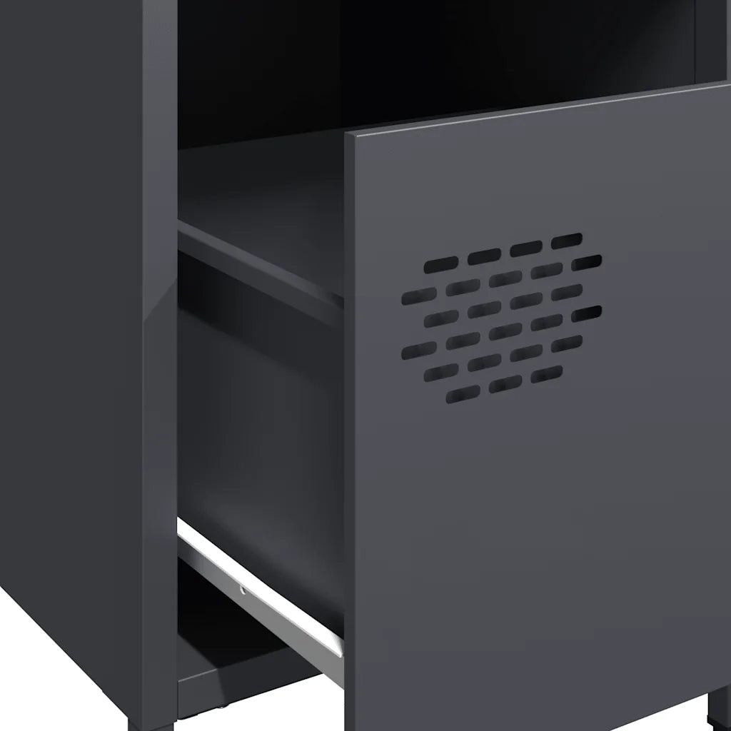 Comodini 2 pz Antracite 35x39x43,5 cm in Acciaio