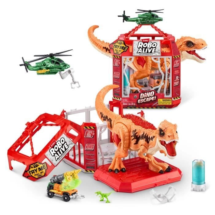 Capture Game - ZURU - Dino Escape - Cattura il dinosauro allo stato brado con trappole e armi per evitare la distruzione