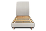 Letto 90x190 cm con testata imbottita - Tessuto velluto