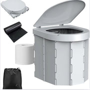 Toilet da Campeggio - Portatile, Comodo & Solido - Inclusa Copertura e Orecchiette per Cartucce di Tovaglia