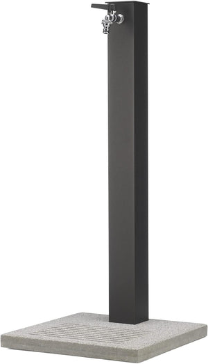 Fontana da Giardino con Rubinetto e Base in Cemento Antracite H91 Cm