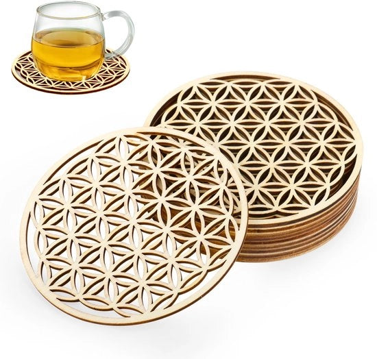 Set di sostegni per piatti in legno di betulla premium, 10x10cm, 10 pezzi, sostegni per piatti in legno di alta qualità per uffici, cucine e bar